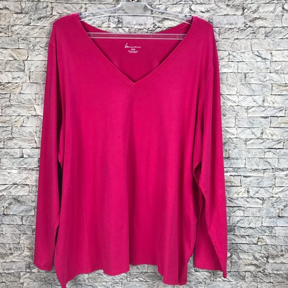 Lane Bryant 26/28 Long Sleeve V-neck Pink T-Shirt - Picture 12 of 16